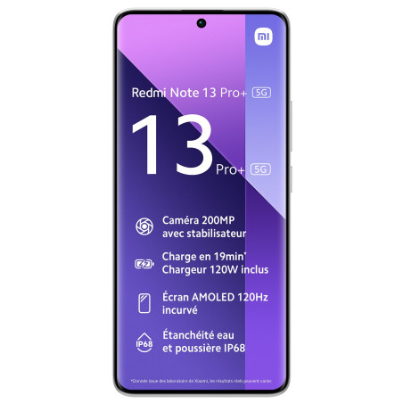 Smartphone XIAOMI Redmi Note 13 PRO+ 5G/ 12GO /512GO / Violet + Ecouteurs Bluetooth Redmi buds 6 play Offerts - variant NOTE13PR+12/512-WH - photo 11