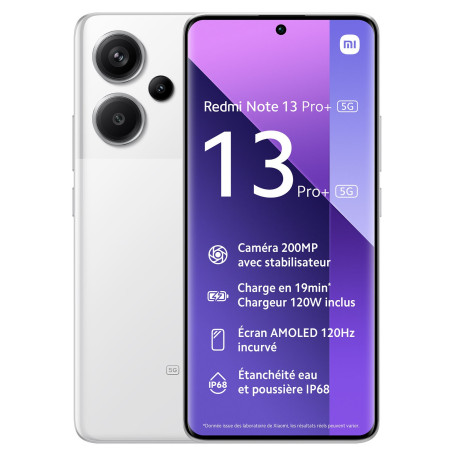 Smartphone XIAOMI Redmi Note 13 PRO+ 5G/ 12GO /512GO / Violet + Ecouteurs Bluetooth Redmi buds 6 play Offerts - variant NOTE13PR+12/512-WH - photo 9