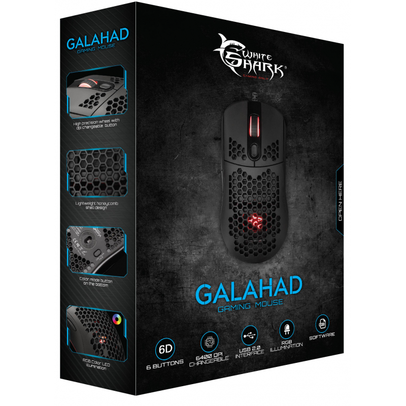 Souris Gaming White Shark GALAHAD GM-5007 / 6400 dpi / Noir - photo 3