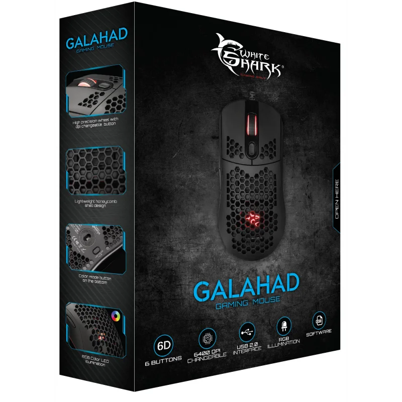 Souris Gaming White Shark GALAHAD GM-5007 / 6400 dpi / Noir - photo 3