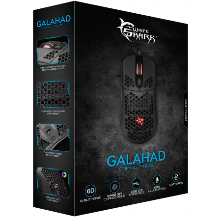Souris Gaming White Shark GALAHAD GM-5007 / 6400 dpi / Noir - photo 9