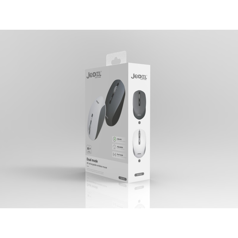 Souris sans fil BLUETOOTH JeDEL RECHARGEABLE+SILENT 4D /1600DPI WD156 / Gris - photo 4