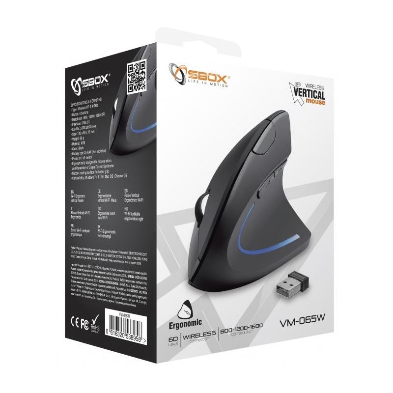 Souris sans fil Professionnelle Verticale Sbox VM-065W - photo 1