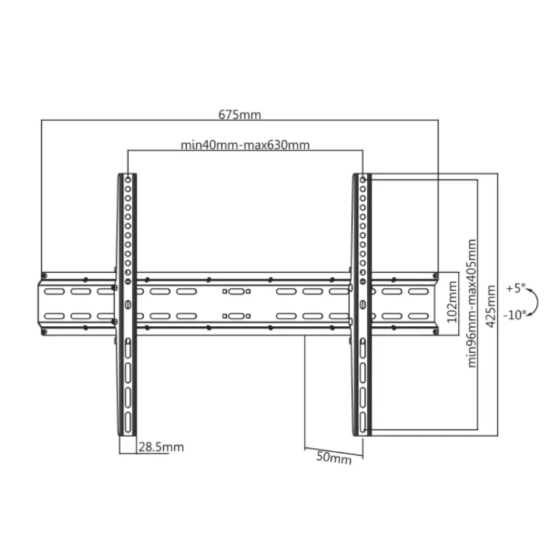 Support Mural SBOX PLB-2264F-2 / 37"-80" - variant PLB-2546T-2 - photo 3