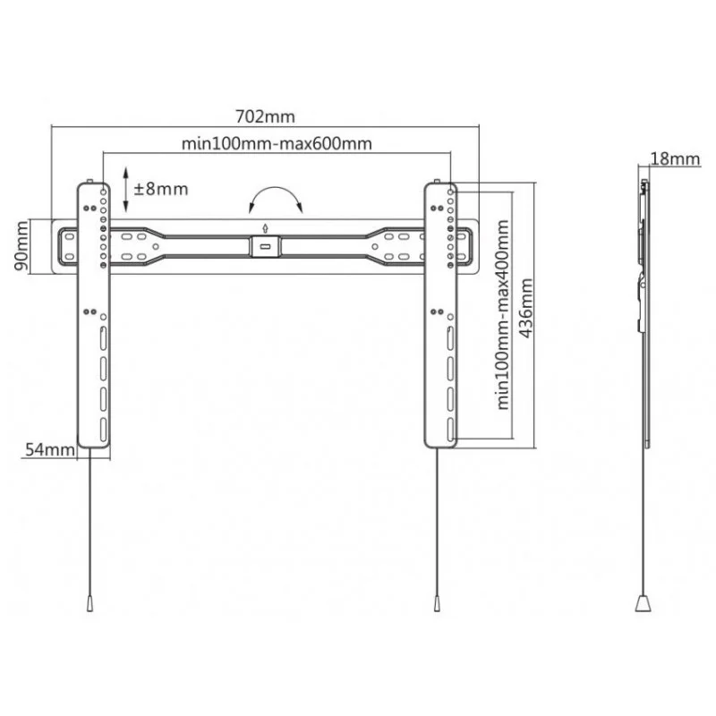 Support Mural SBOX PLB-5746F pour Téléviseur Incurvée 37"-70" - photo 6