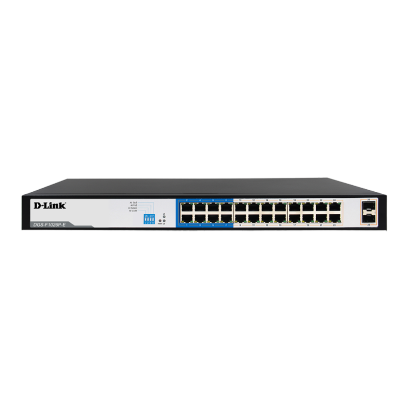 SWITCH D-LINK DGS-F1026P-E / 24 PORTS / ETHERNET GIGABIT + 2 PORTS SFP