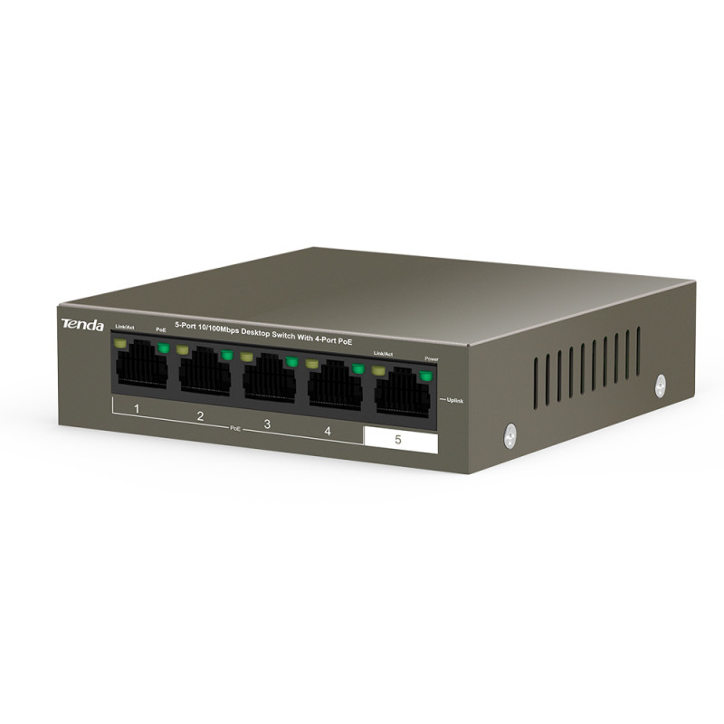 SWITCH DE BUREAU Tenda TEF1105P-4-63W  - 5 ports 10/100 Mbps avec PoE 4 ports - photo 3