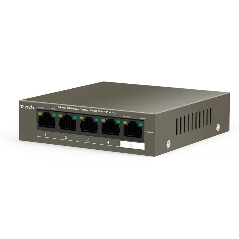 SWITCH DE BUREAU Tenda TEF1105P-4-63W  - 5 ports 10/100 Mbps avec PoE 4 ports - photo 3