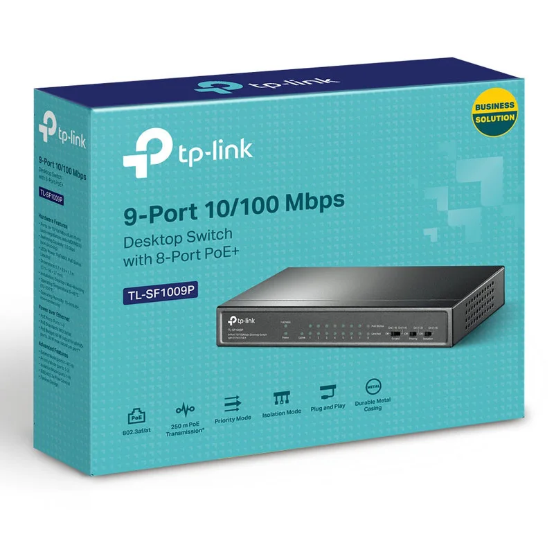 Switch de bureau TP-Link 5 ports 10/100 Mbps avec 4 ports PoE - variant TL-SF1009P - photo 4