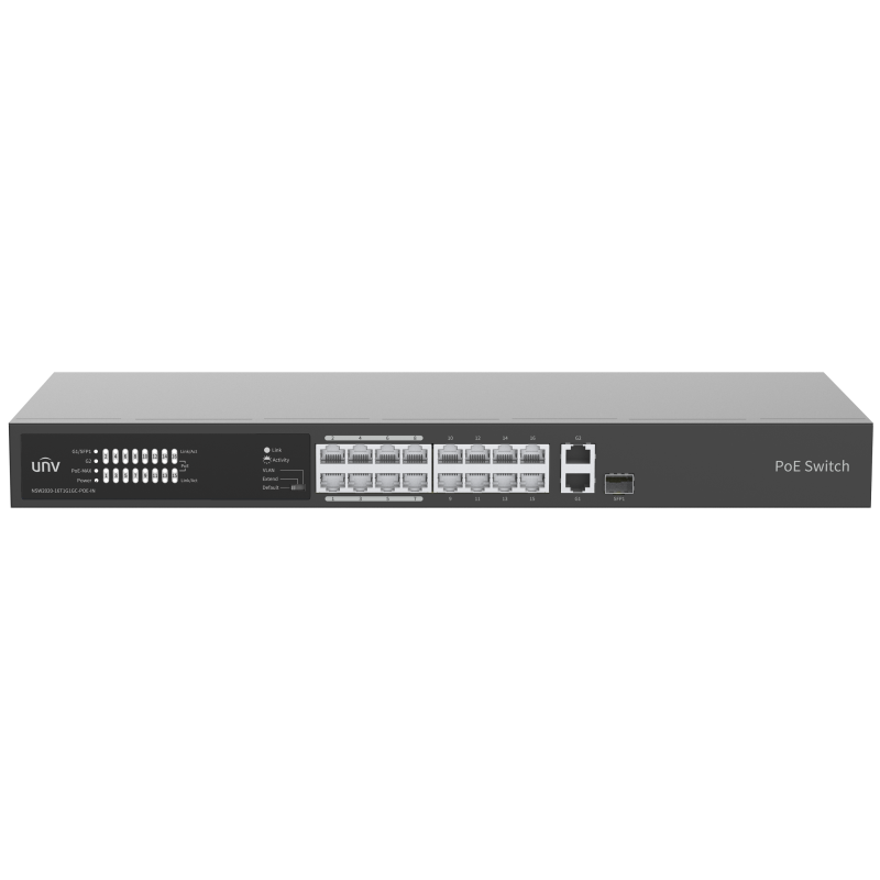 Switch Uniview 16×100Mbps PoE ports 2PORT 10/100/1000 - photo 1