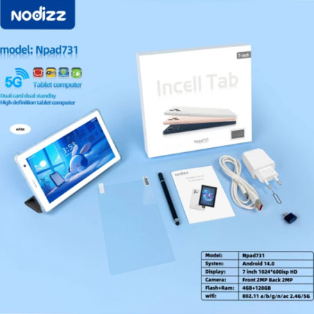 TABLETTE NPAD 731 7" / 5G / WIFI / 8 Go / 512 Go Avec Étui + Film + Free Gifts / Bleu - variant NPAD731-PK - photo 5