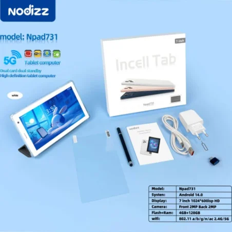TABLETTE NPAD 731 7" / 5G / WIFI / 8 Go / 512 Go Avec Étui + Film + Free Gifts / Bleu - variant NPAD731-PK - photo 5