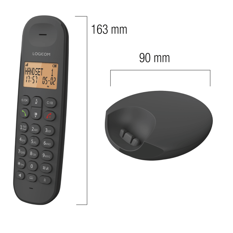 Téléphone Fixe Sans fil Logicom ILOA 250 / Noir