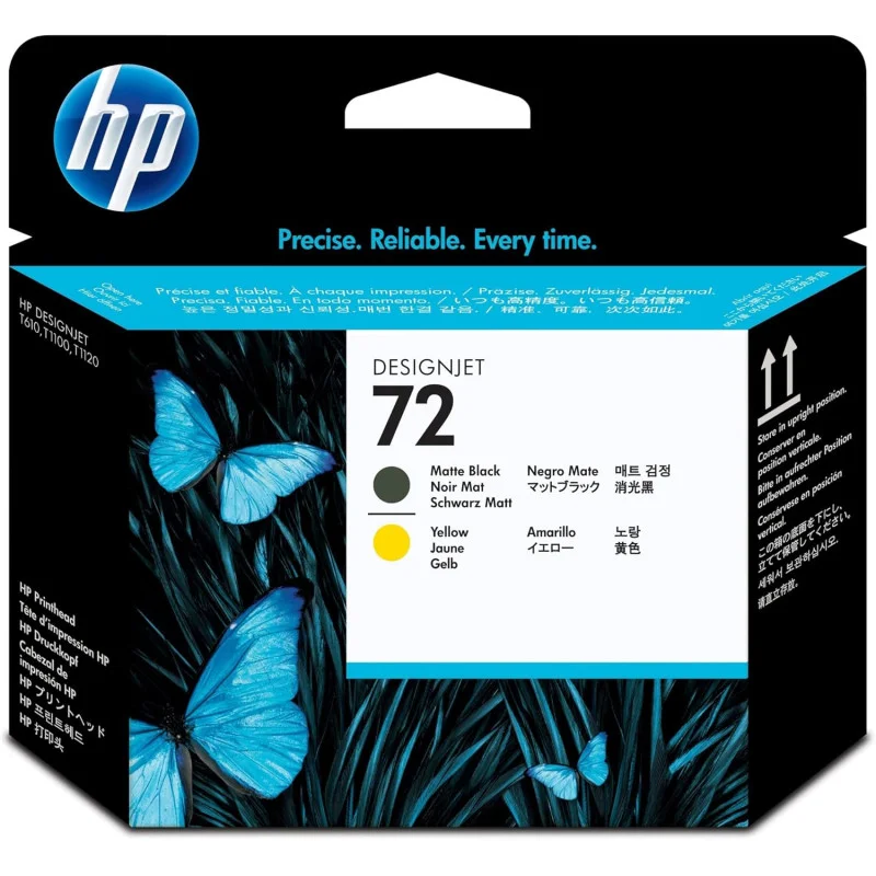 Tête d'impression DesignJet HP 72 Noir mat et Jaune