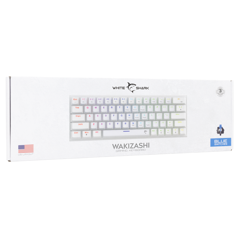 White Shark KEYBOARD GK-002221V2 WAKIZASHI /WHITE-BLUE SWITCHES - photo 3